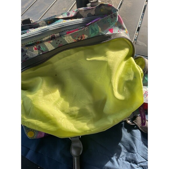 Lily Bloom Llama Satchel Purse Bag Multiple Compartments Preowned See Pics - Picture 5 of 12